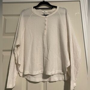 BP white long sleeve shirt with quarter button